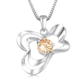 Colier Din Titan Placat Cu Platină, Calitate Excelentă, Pentru Femei, Cu Diamant