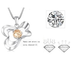Colier Din Titan Placat Cu Platină, Calitate Excelentă, Pentru Femei, Cu Diamant