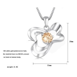 Colier Din Titan Placat Cu Platină, Calitate Excelentă, Pentru Femei, Cu Diamant