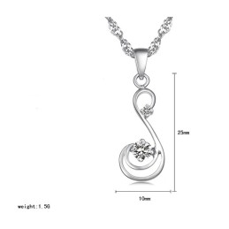 Colier Din Titan Placat Cu Platină, Calitate Și Cantitate Garantate, Pentru Femei, Cu Diamant