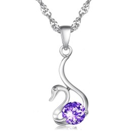 Colier Din Titan Placat Cu Platină, În Formă De Lebădă, Cu Reputație De Încredere, Pentru Femei, Cu Diamant