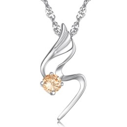 Colier Din Titan Placat Cu Platină, De Calitate Fiabilă, Pentru Femei, Cu Diamant
