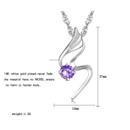 Colier Din Titan Placat Cu Platină, De Calitate Fiabilă, Pentru Femei, Cu Diamant
