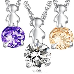 Colier Din Titan Placat Cu Platină, Durabil În Utilizare, Pentru Femei, Cu Diamant