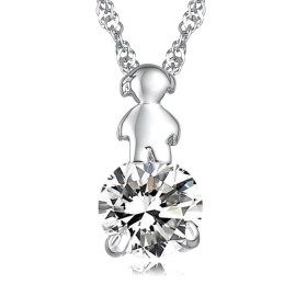 Colier Din Titan Placat Cu Platină, Durabil În Utilizare, Pentru Femei, Cu Diamant