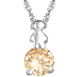 Colier Din Titan Placat Cu Platină, Durabil În Utilizare, Pentru Femei, Cu Diamant