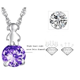 Colier Din Titan Placat Cu Platină, Durabil În Utilizare, Pentru Femei, Cu Diamant