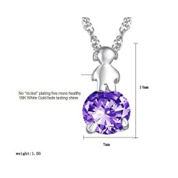 Colier Din Titan Placat Cu Platină, Durabil În Utilizare, Pentru Femei, Cu Diamant