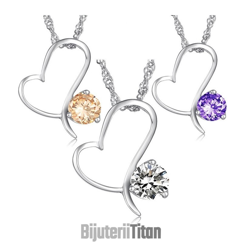 Colier Din Titan Placat Cu Platină De Înaltă Calitate Pentru Femei Cu Diamant Colier Din Titan Placat Cu Platină De Înaltă Calitate Pentru Femei Cu Diamant