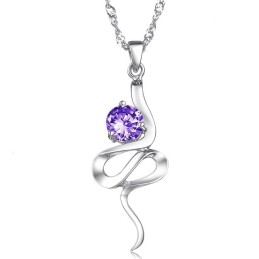 Colier Din Titan Placat Cu Platină Violet, De Încredere, Pentru Femei, Cu Reputație Fiabilă, Cu Stras