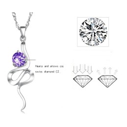 Colier Din Titan Placat Cu Platină Violet, De Încredere, Pentru Femei, Cu Reputație Fiabilă, Cu Stras