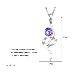 Colier Din Titan Placat Cu Platină Violet, De Încredere, Pentru Femei, Cu Reputație Fiabilă, Cu Stras