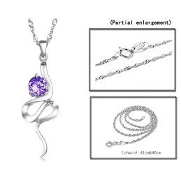 Colier Din Titan Placat Cu Platină Violet, De Încredere, Pentru Femei, Cu Reputație Fiabilă, Cu Stras