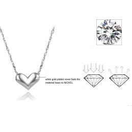 Colier Din Titan Placat Cu Platină, Calitate Excelentă, Cu Inimă De Dragoste Pentru Femei