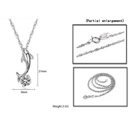 Colier Din Titan Placat Cu Platină, În Formă De Delfin Femelă, Calitate Și Cantitate Garantate, Cu Diamant