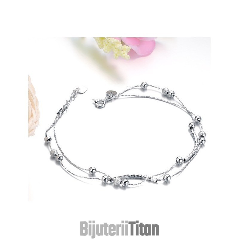 Brățară De Gleznă Din Titan Placată Cu Platină De Înaltă Calitate Pentru Femei Brățară De Gleznă Din Titan Placată Cu Platină De Înaltă Calitate Pentru Femei