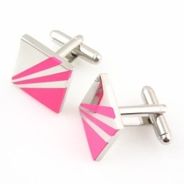 Butoni Pătrați Din Titan, Model Trandafir Roșu La Modă