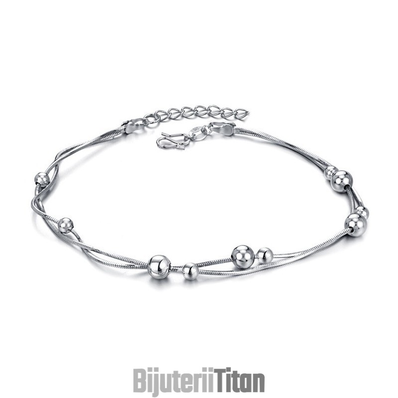 Brățară De Gleznă Din Titan Placată Cu Platină, Model Șarpe Feminin, Regina Calității