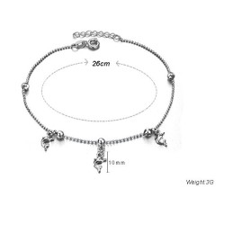 Brățară De Gleznă Din Titan Placată Cu Platină, În Formă De Delfin Feminin, De Înaltă Calitate