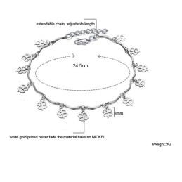 Brățară De Gleznă Din Titan Placată Cu Platină, În Formă De Trifoi, Calitate Și Cantitate Garantate