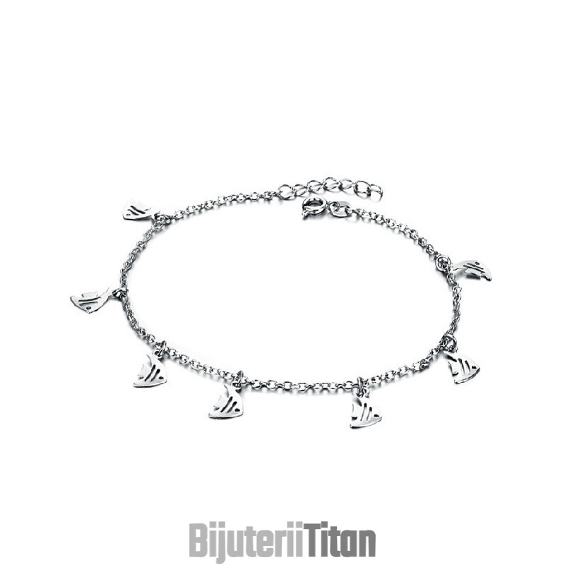 Varietăți Largi De Brățări De Gleznă Din Titan Placate Cu Platină, Formă De Fileu Feminin