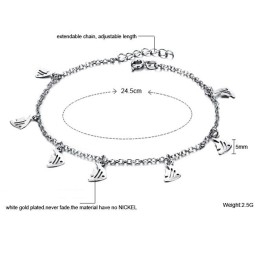 Varietăți Largi De Brățări De Gleznă Din Titan Placate Cu Platină, Formă De Fileu Feminin