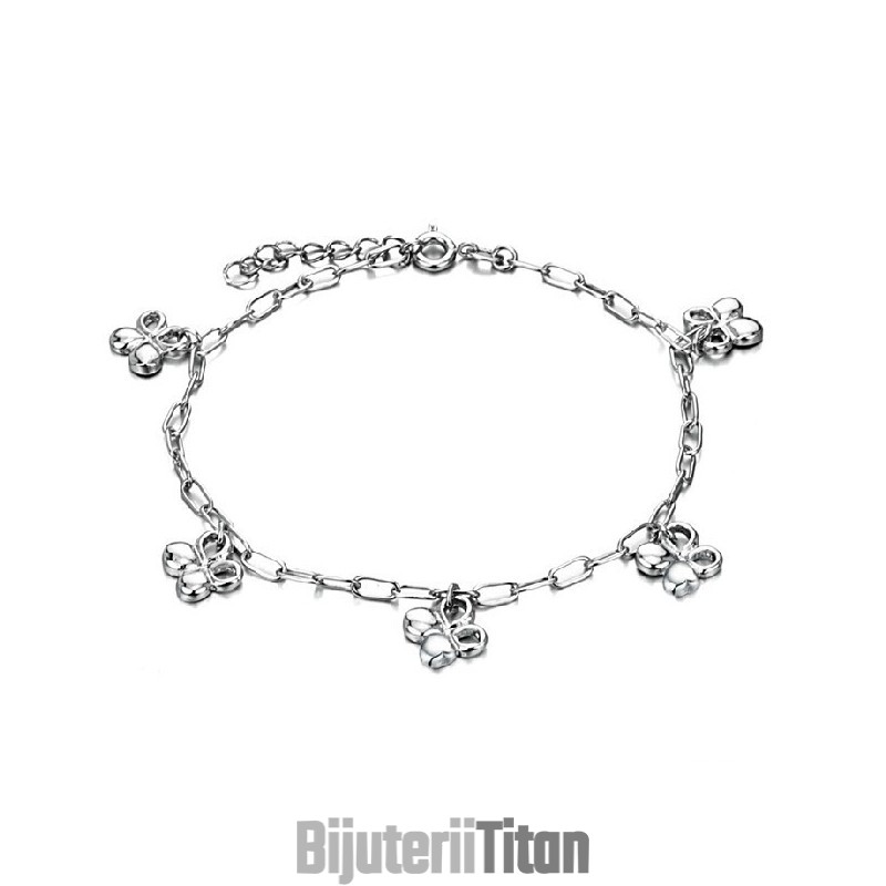 Regina Calității Brățară De Gleznă Din Titan Placată Cu Platină În Formă De Trifoi Pentru Femei Regina Calității Brățară De Gleznă Din Titan Placată Cu Platină În Formă De Trifoi Pentru Femei