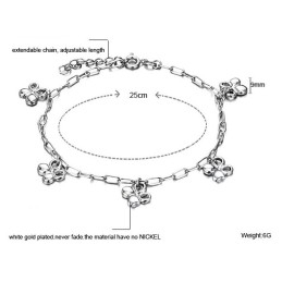 Regina Calității Brățară De Gleznă Din Titan Placată Cu Platină În Formă De Trifoi Pentru Femei