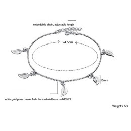 Brățară De Gleznă Din Titan Placată Cu Platină, În Formă De Frunză Pentru Femei, De Calitate Excelentă