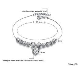 Pentru A Vă Bucura De O Reputație Înaltă Acasă Și În Străinătate, Brățară De Gleznă Din Titan Placată Cu Platină, Pentru Femei, 