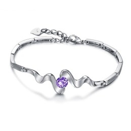 Brățară Din Titan Placată Cu Platină Violet De Înaltă Calitate Pentru Femei, Cu Diamant