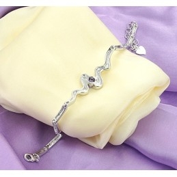 Brățară Din Titan Placată Cu Platină Violet De Înaltă Calitate Pentru Femei, Cu Diamant