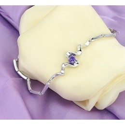 Brățară Din Titan Placată Cu Platină Violet De Înaltă Calitate Pentru Femei, Cu Diamant