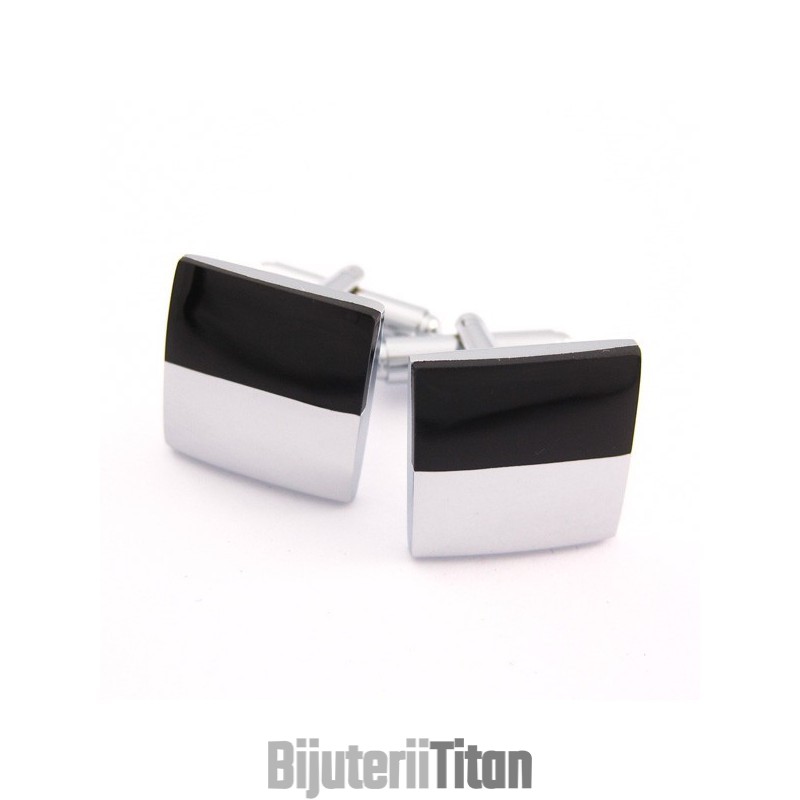 Butoni Pătrați Placați Cu Titan Și Negru