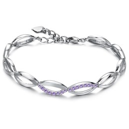 Brățară Din Titan Placată Cu Platină, Model Feminin, Cu Specificații Complete Și Diamant