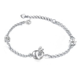 Brățară Din Titan Placată Cu Platină, În Formă De Măr, Cu O Gamă Largă De Varietăți, Pentru Femei, Cu Diamant