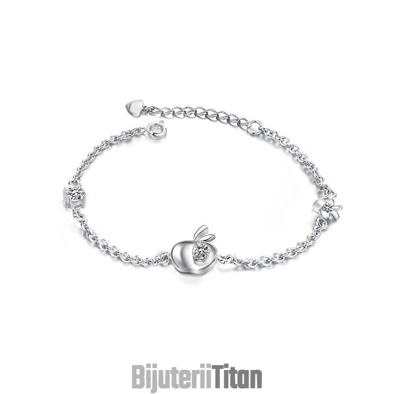 Brățară Din Titan Placată Cu , În Formă De Măr, Cu O Gamă Largă De Varietăți, Pentru Femei, Cu Diamant