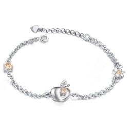 Brățară Din Titan Placată Cu , În Formă De Măr, Cu O Gamă Largă De Varietăți, Pentru Femei, Cu Diamant