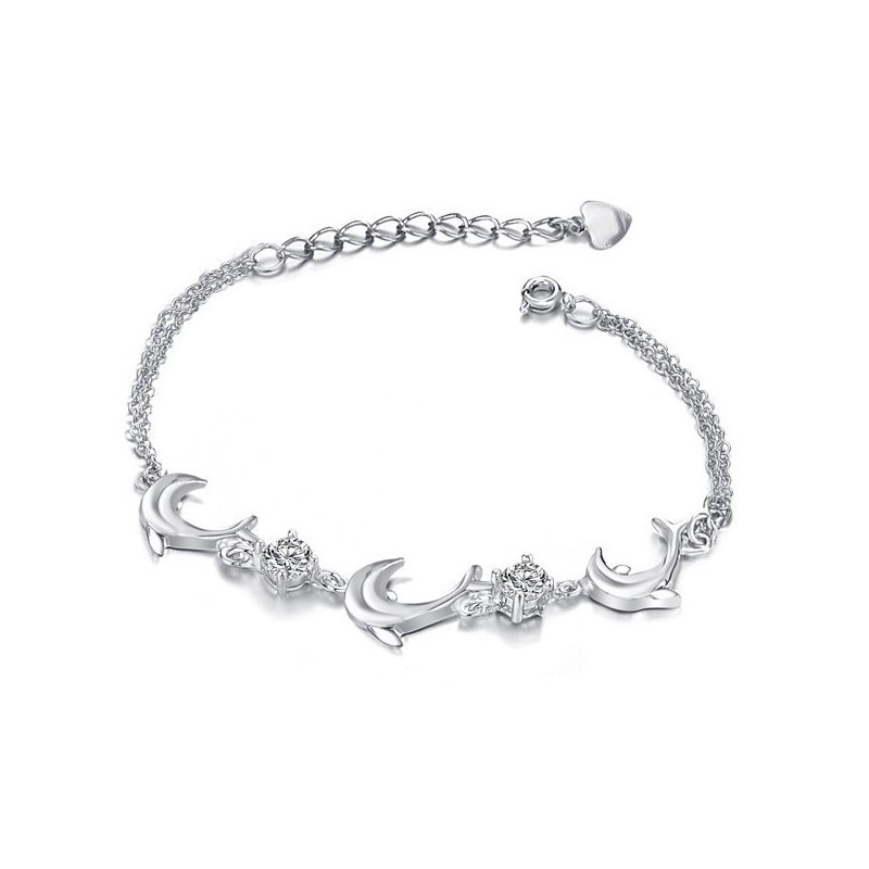 Brățară Din Titan Placată Cu Platină, În Formă De Delfin Feminin De Înaltă Calitate Brățară Din Titan Placată Cu Platină, În Formă De Delfin Feminin De Înaltă Calitate