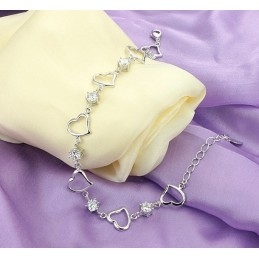Brățară De Titan Placată Cu Platină Sweetheart De Înaltă Calitate Pentru Femei Cu Diamant