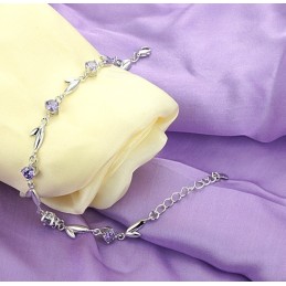 Brățară Din Titan Placată Cu  Violet, De Renume Mondial, Pentru Femei, Cu Diamant