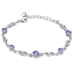 Brățară Din Titan Placată Cu Platină Violet Pentru Femei, Calitate Și Cantitate Garantate, Cu Diamant