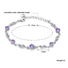 Brățară Din Titan Placată Cu Platină Violet Pentru Femei, Calitate Și Cantitate Garantate, Cu Diamant