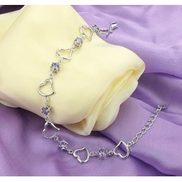 Brățară Elegantă Din Titan Placată Cu Platină, De Calitate Fiabilă, Pentru Femei, Cu Diamant Violet