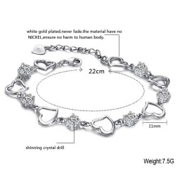 Brățară Elegantă Din Titan Placată Cu Platină, De Calitate Fiabilă, Pentru Femei, Cu Diamant Violet