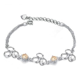Brățară Din Titan Placată Cu Platină De Calitate Superioară Pentru Femei Cu Cristal Violet