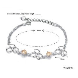 Brățară Din Titan Placată Cu Platină De Calitate Superioară Pentru Femei Cu Cristal Violet