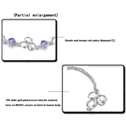 Brățară Din Titan Placată Cu Platină De Calitate Superioară Pentru Femei Cu Cristal Violet