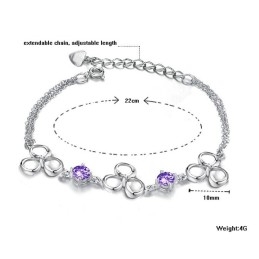 Brățară Din Titan Placată Cu Platină De Calitate Superioară Pentru Femei Cu Cristal Violet