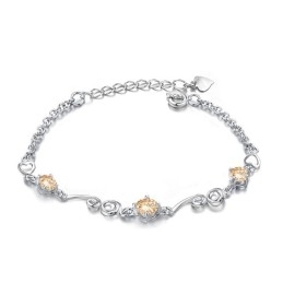 Brățară Din Titan Placată Cu Platină Violet De Înaltă Calitate Pentru Femei, Cu Diamant